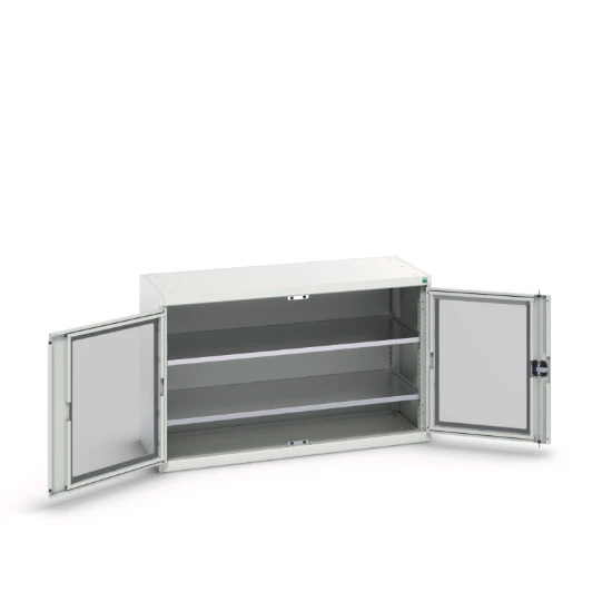 bott Verso systeemkast 1300x550x800mm 2 legborden 2 raamdeuren RAL 7035