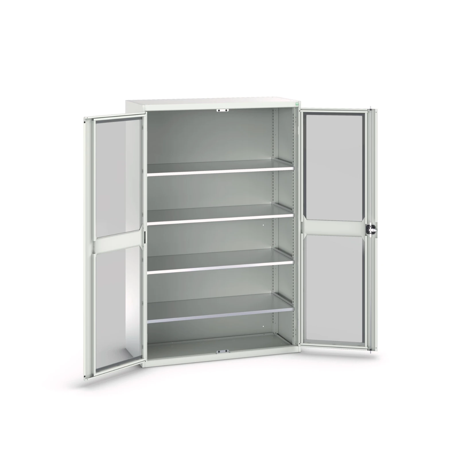 bott Verso systeemkast 1300x550x2000mm 4 legborden 2 raamdeuren RAL 7035