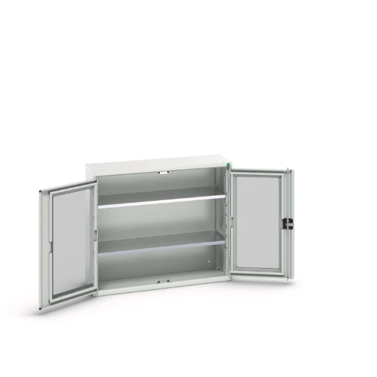 bott Verso systeemkast 1050x350x900mm 2 legborden 2 raamdeuren RAL 7035