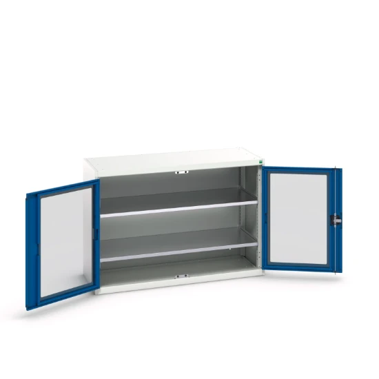 bott Verso systeemkast 1300x550x900mm 2 legborden 2 raamdeuren RAL 5010