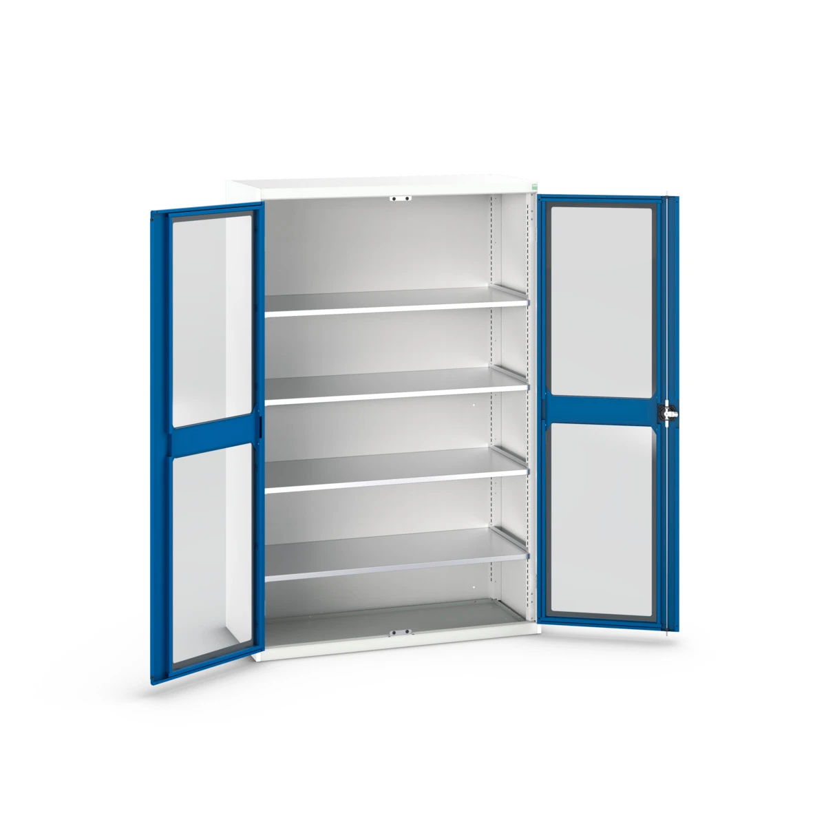 bott Verso systeemkast 1300x550x2000mm 4 legborden 2 raamdeuren RAL 5010