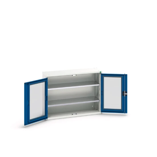 bott Verso systeemkast 1050x350x800mm 2 legborden 2 raamdeuren RAL 5010