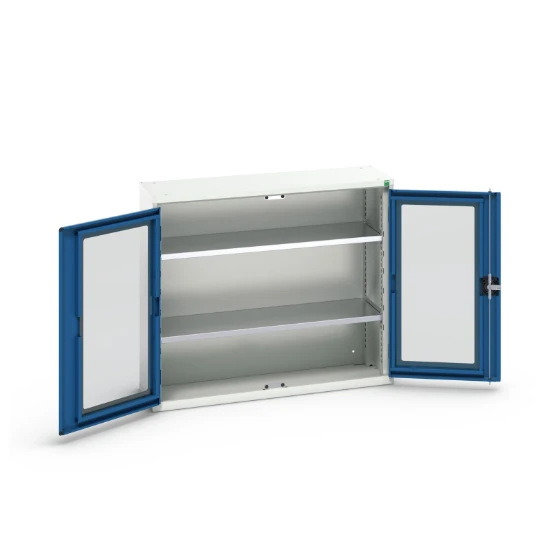 bott Verso systeemkast 1050x350x900mm 2 legborden 2 raamdeuren RAL 5010