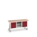 bott Verso verrijdbare werkbank 1750x600x830mm 2 laden 1 middenschap 2 deuren Multiplex RAL 3004