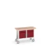 bott Verso verrijdbare werkbank 1250x600x830mm 1 deur 3 laden Multiplex RAL 3004