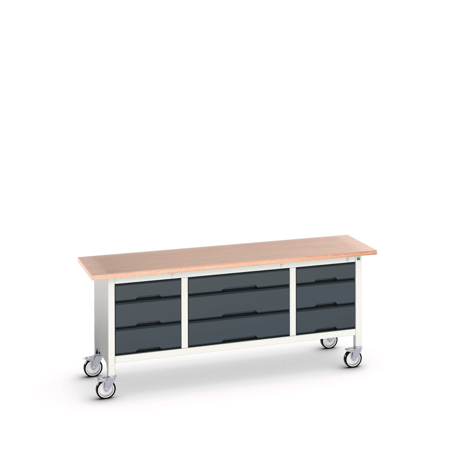 bott Verso verrijdbare werkbank 2000x600x830mm 9 laden Multiplex RAL 7016