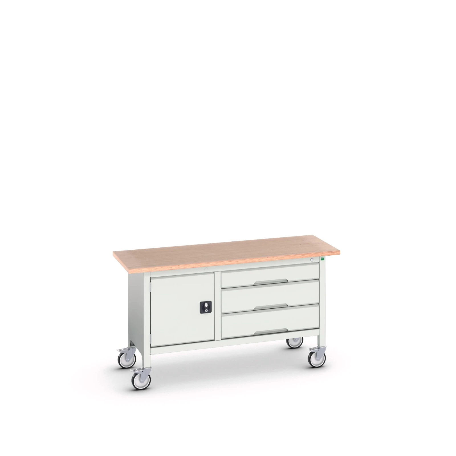 bott Verso verrijdbare werkbank 1500x600x830mm 3 laden 1 deur Multiplex RAL 7035