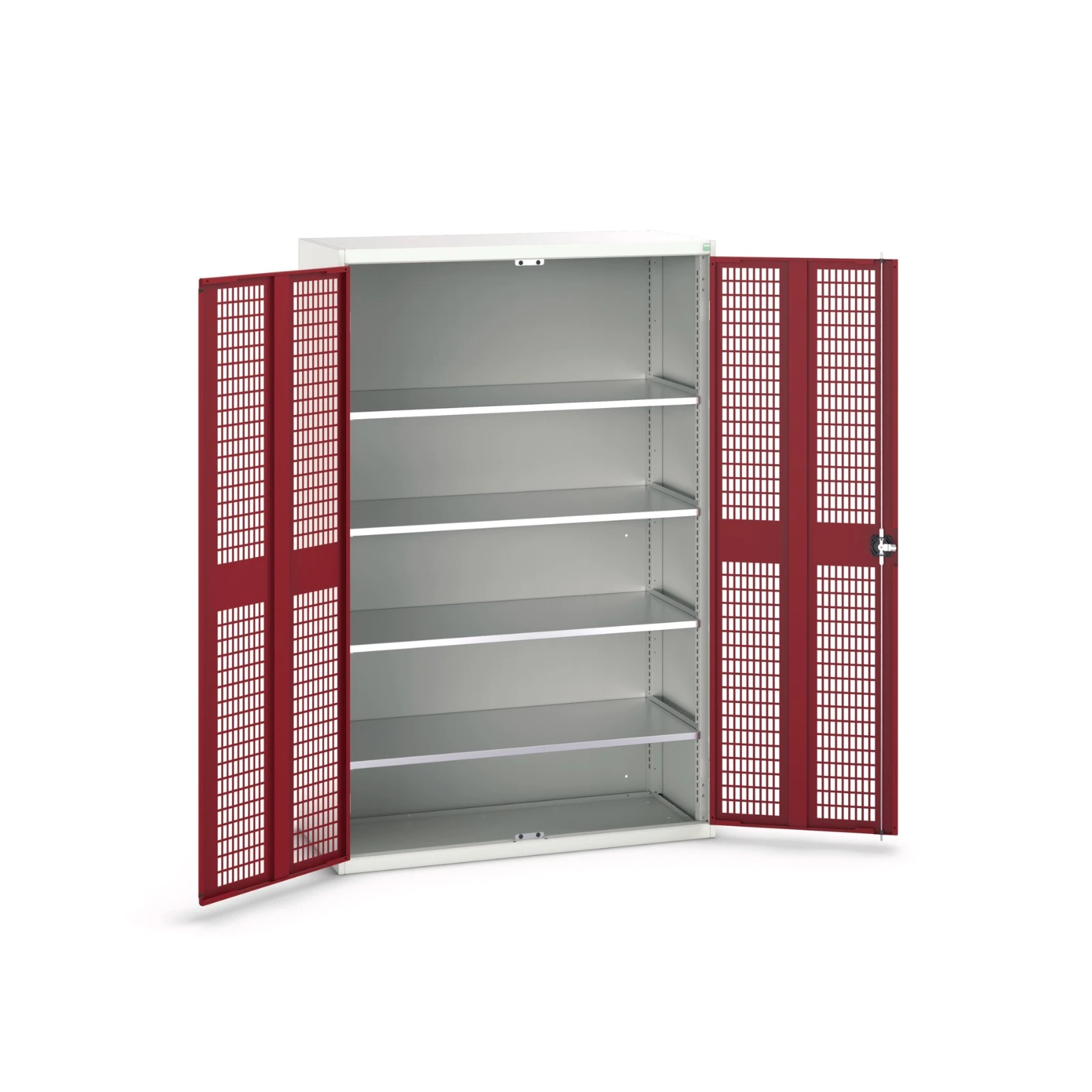 bott Verso kast gevleugelde deuren 1300x550x2000mm 4 legborden RAL 3004