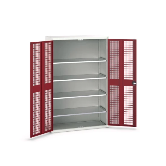 bott Verso kast gevleugelde deuren 1300x550x2000mm 4 legborden RAL 3004