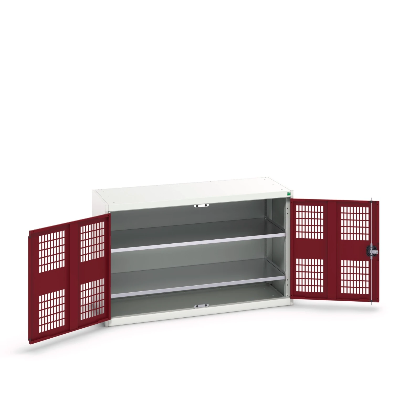 bott Verso kast gevleugelde deuren 1300x550x800mm 2 legborden RAL 3004