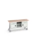 bott Verso verrijdbare werkbank 1750x600x830mm 2 laden 1 middenschap 2 deuren Multiplex RAL 7035