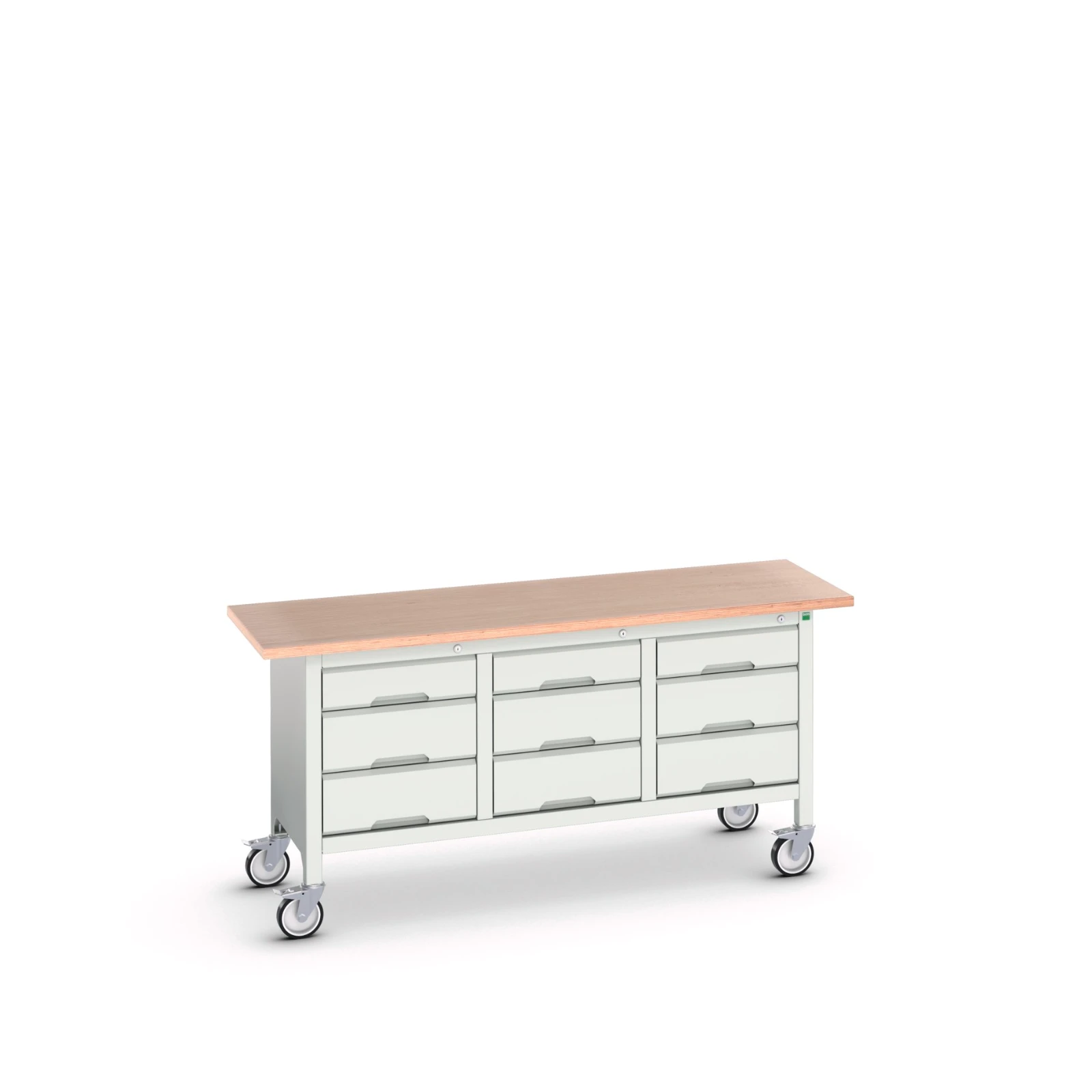 bott Verso verrijdbare werkbank 1750x600x830mm 9 laden Multiplex RAL 7035