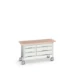 bott Verso verrijdbare werkbank 1500x600x830mm 6 laden Multiplex RAL 7035