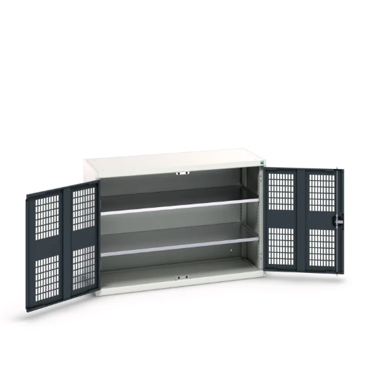 bott Verso kast gevleugelde deuren 1300x550x900mm 2 legborden RAL 7016