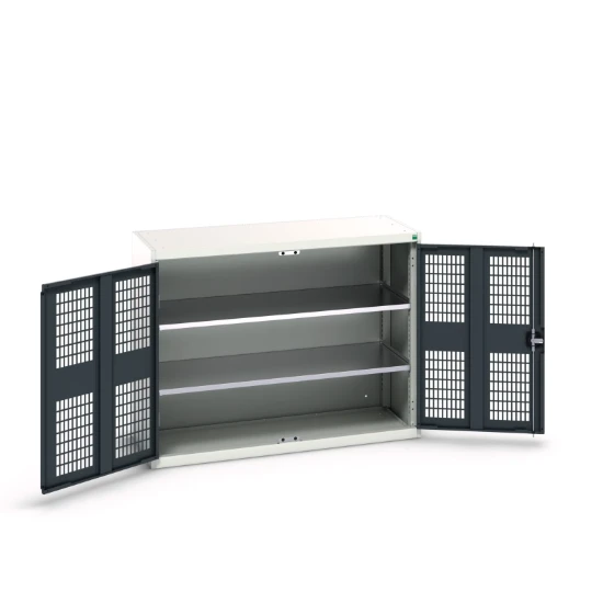 bott Verso kast gevleugelde deuren 1300x550x1000mm 2 legborden RAL 7016