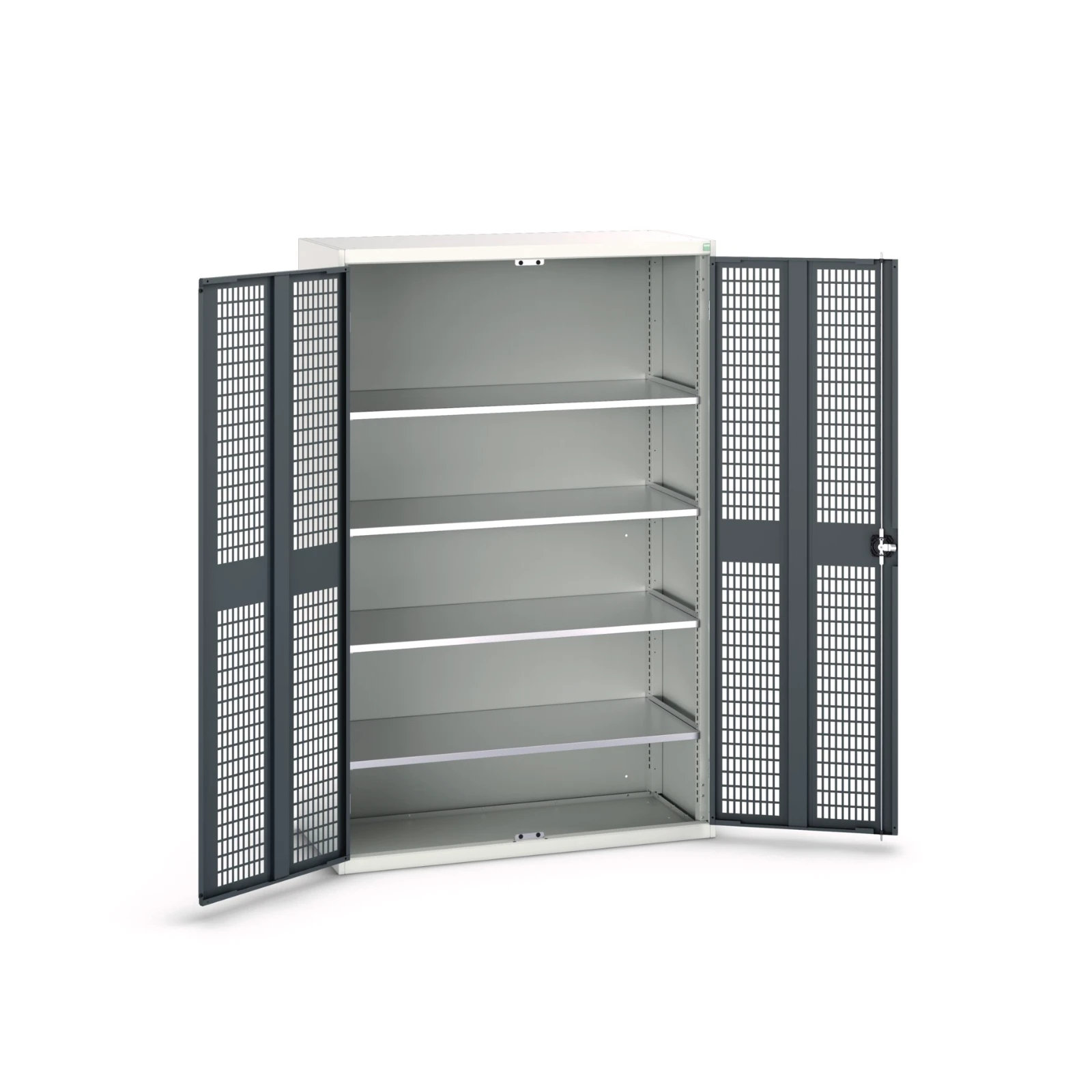 bott Verso kast gevleugelde deuren 1300x550x2000mm 4 legborden RAL 7016