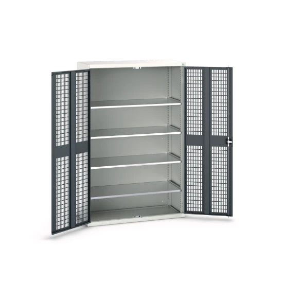 bott Verso kast gevleugelde deuren 1300x550x2000mm 4 legborden RAL 7016