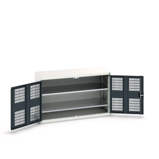 bott Verso kast gevleugelde deuren 1300x550x800mm 2 legborden RAL 7016