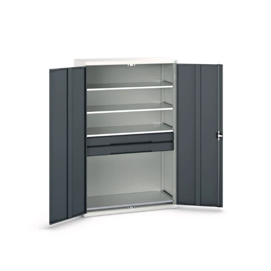 bott Verso systeemkast 1300x550x2000mm 4 legborden 2 lades RAL 7016