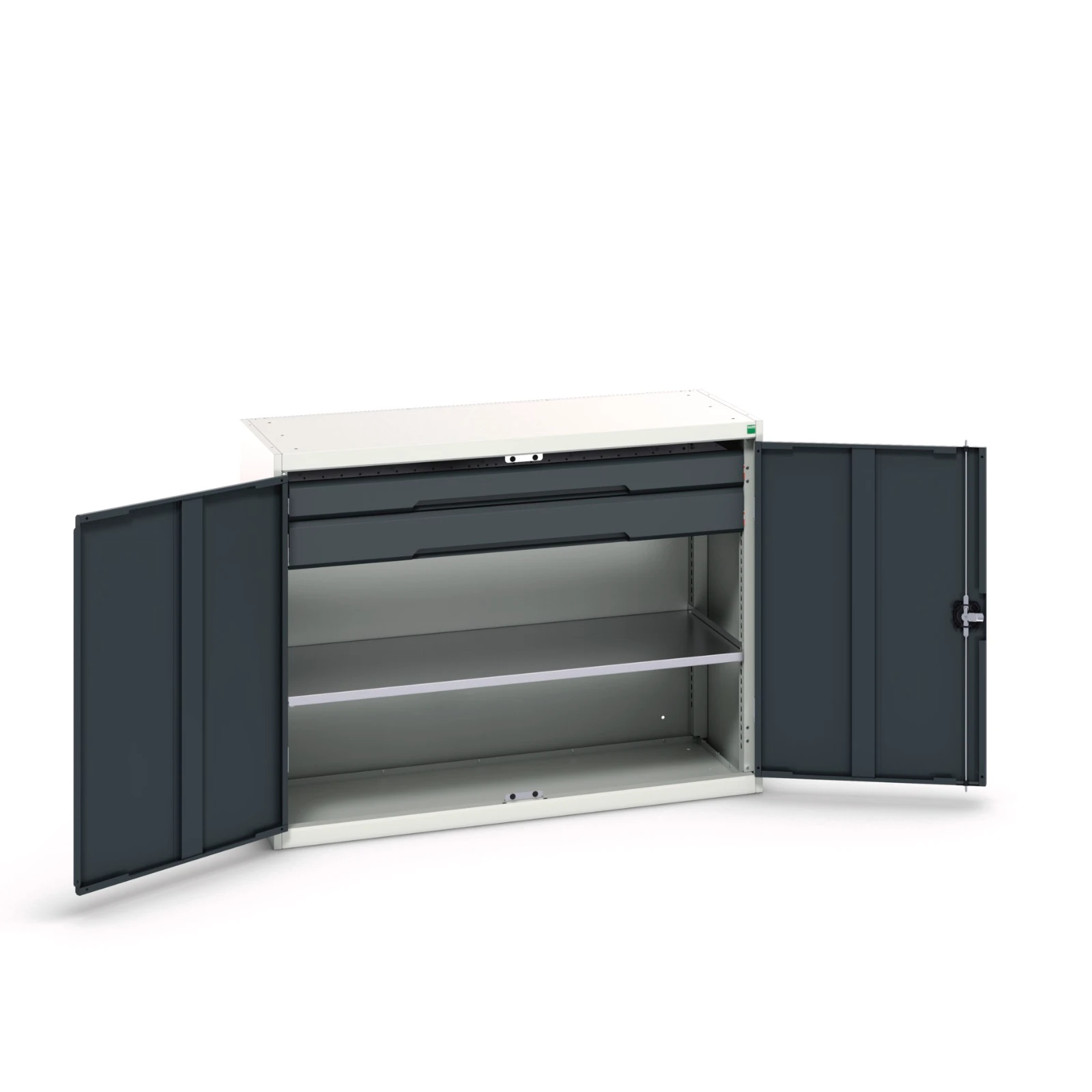 bott Verso hangkast 1300x550x1000mm 1 legbord 2 laden RAL 7016