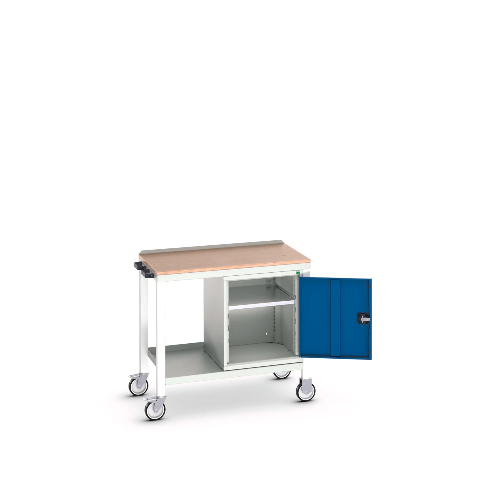 bott Verso verrijdbare werkbank 1000x600x930mm Multiplex stalen werkblad 1 lade RAL 5010