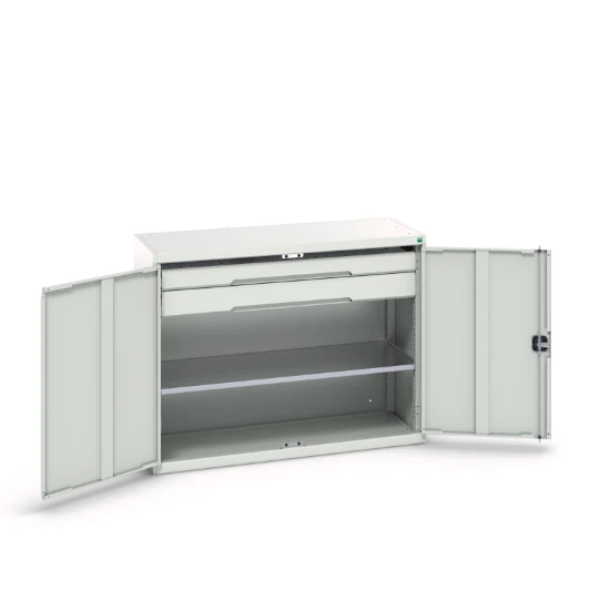 bott Verso hangkast 1300x550x1000mm 1 legbord 2 laden RAL 7035