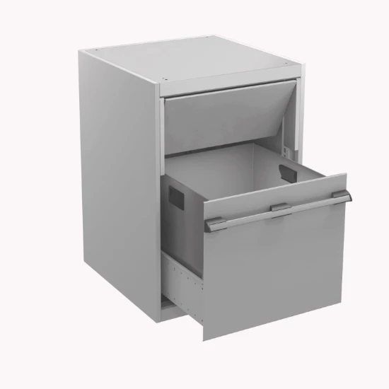 bott Cubio kast met afvalbak 525x650x900mm RAL 7035