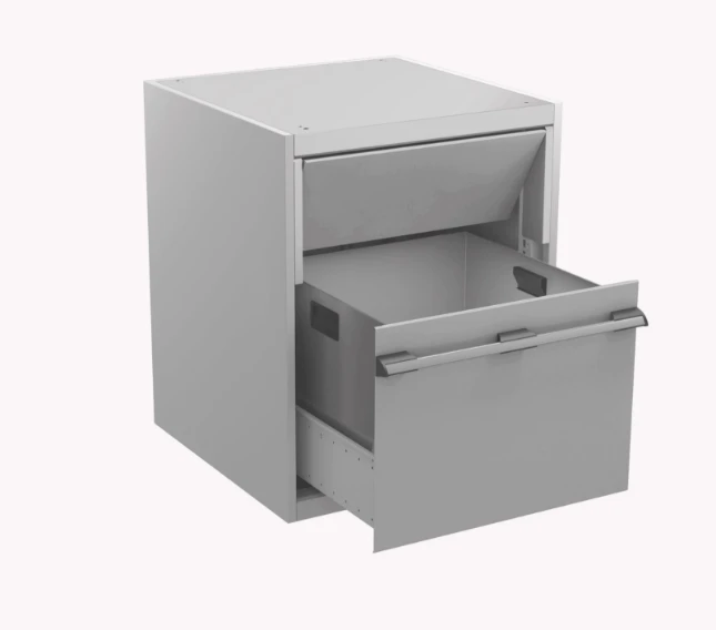 bott cubio armoire avec poubelle 650x650x900mm ral 7035