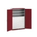 bott Cubio systeemkast 2 deuren 3 legborden 9 laden hoogte 2000 mm RAL 3004