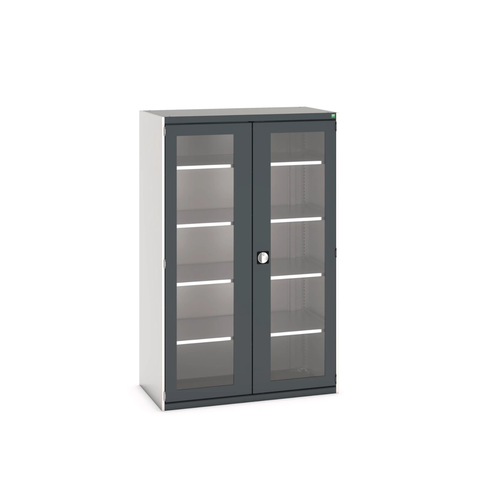bott Cubio systeemkast 2 raamdeuren 4 legborden hoogte 2000 mm RAL 7016