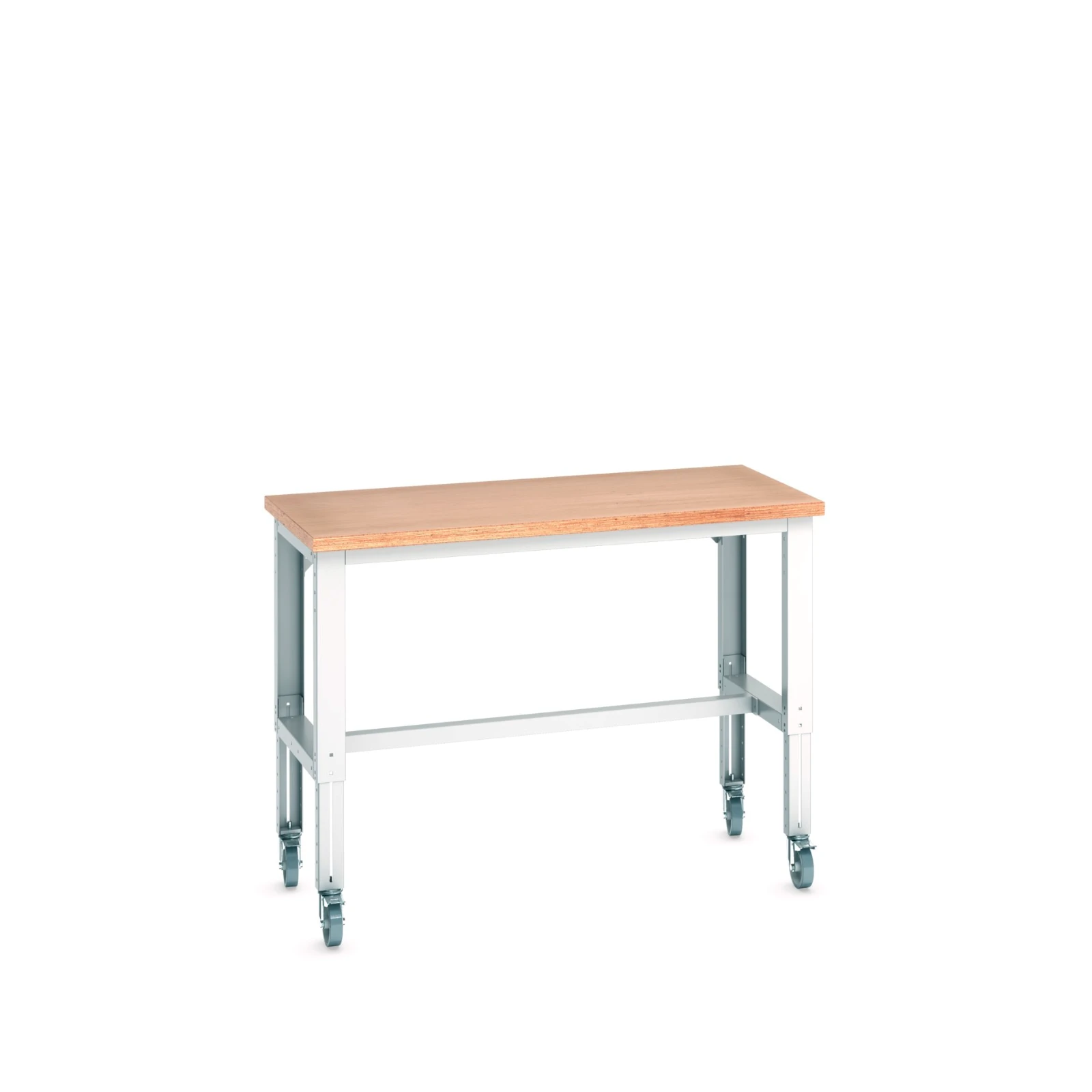 bott Cubio Verrijdbare Werktafel Breedte 1500 Hoogte 840-1140 mm RAL 7035