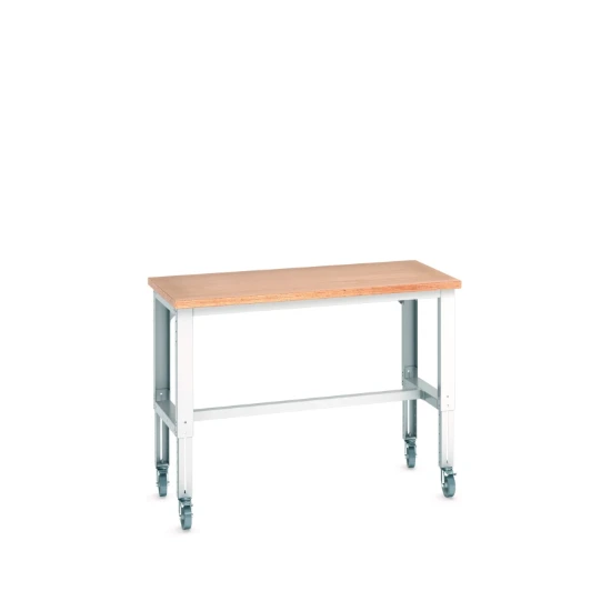 bott Cubio Verrijdbare Werktafel Breedte 1500 Hoogte 840-1140 mm RAL 7035