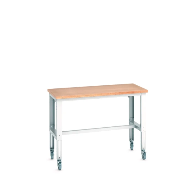 bott Cubio Verrijdbare Werktafel Breedte 1500 Hoogte 840-1140 mm RAL 7035