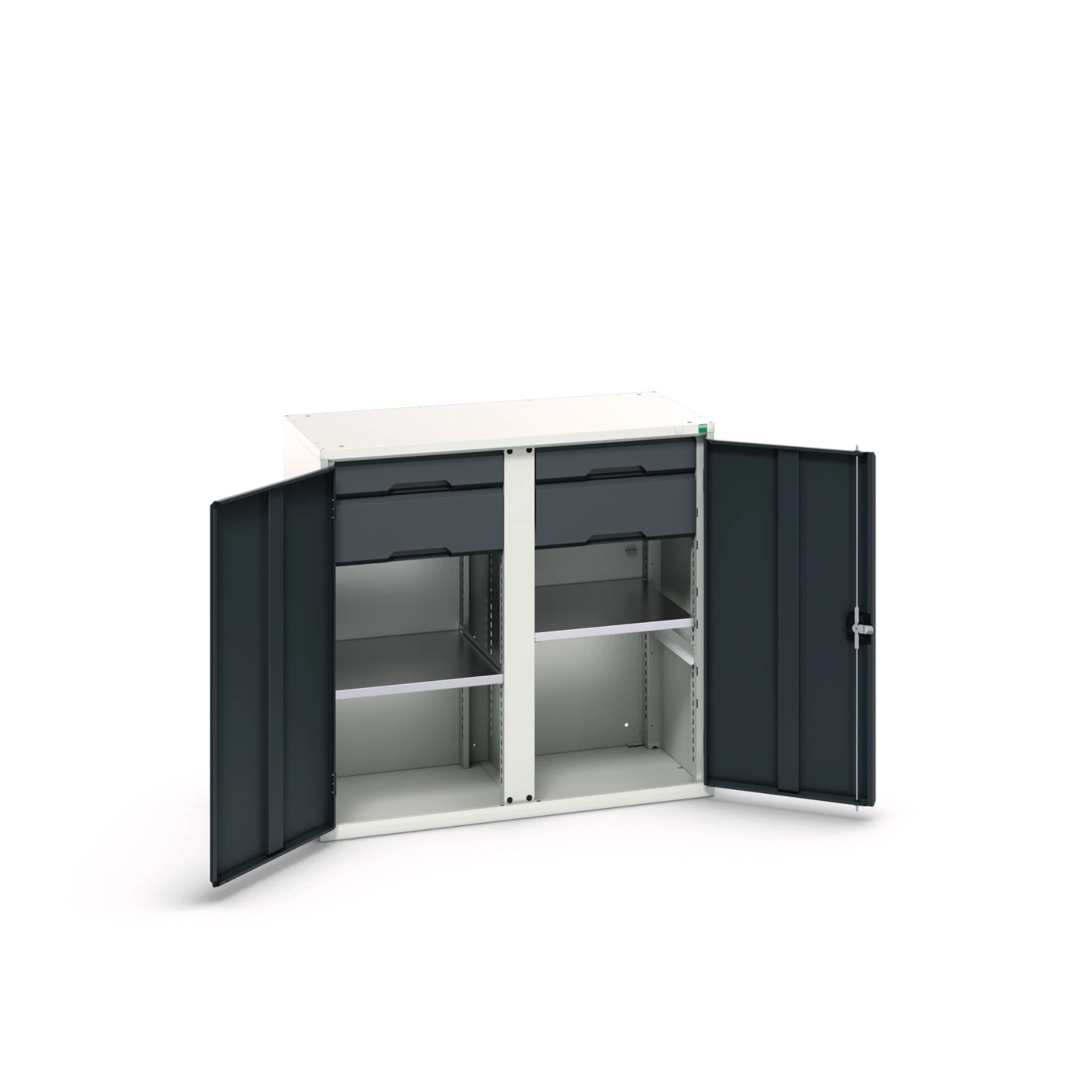 bott Verso systeemkast 1050x550x1000mm 2 legborden 4 lades RAL 7016