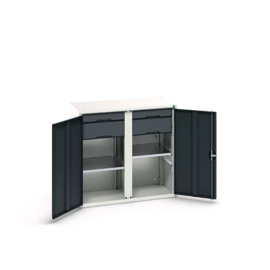 bott Verso systeemkast 1050x550x1000mm 2 legborden 4 lades RAL 7016