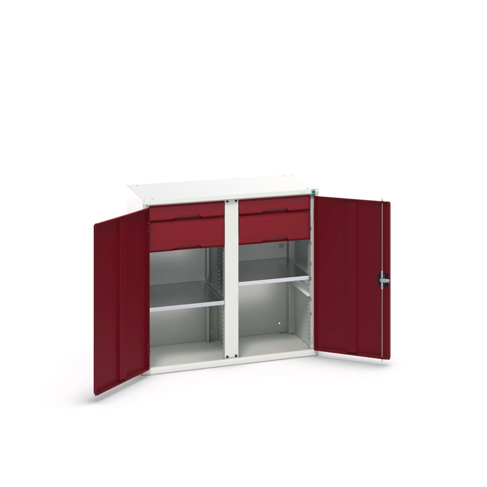bott Verso systeemkast 1050x550x1000mm 2 legborden 4 lades RAL 3004