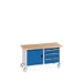 bott Cubio werkbank Multiplex 1 deur 3 laden Breedte 1500 mm RAL 5010
