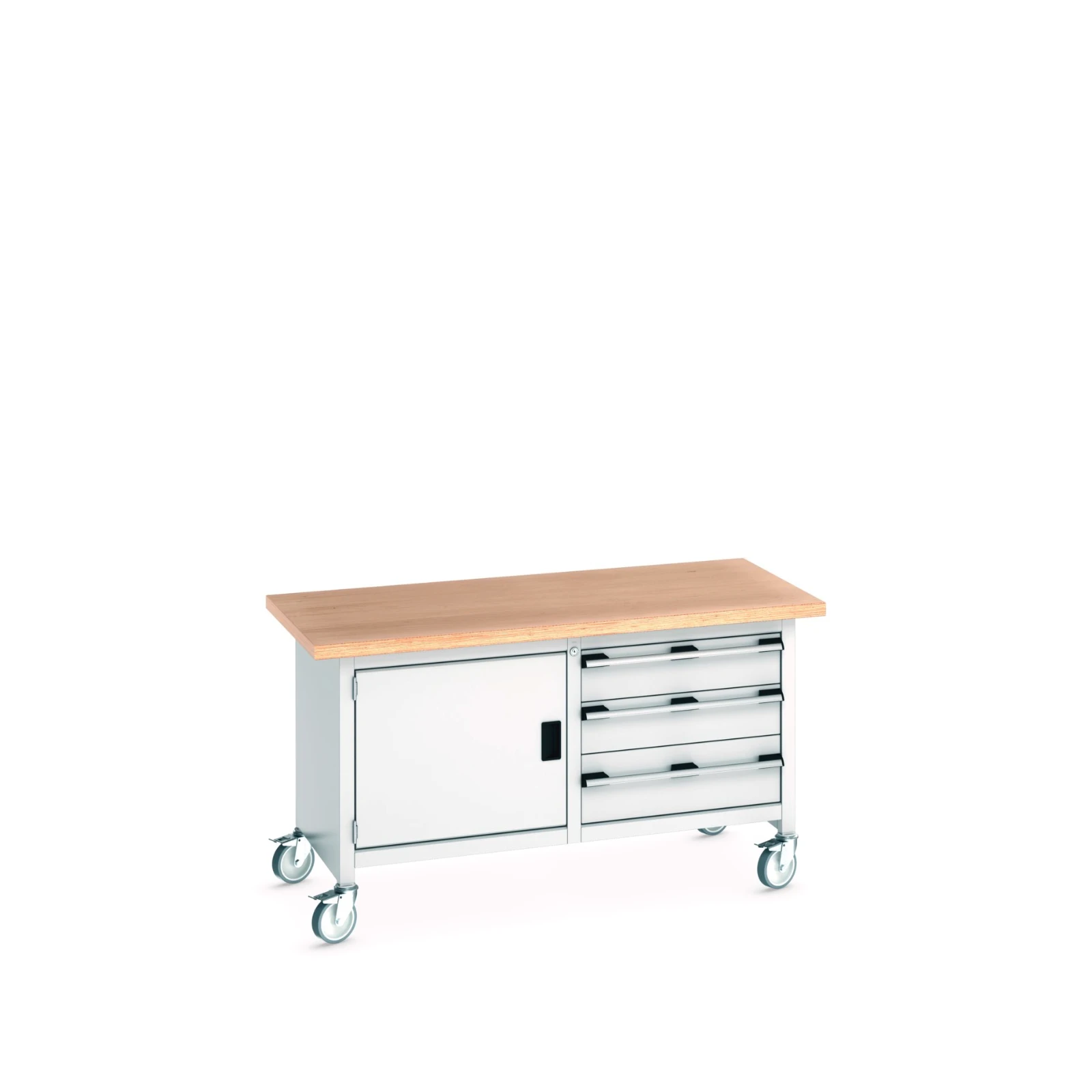 bott Cubio werkbank Multiplex 1 deur 3 laden Breedte 1500 mm RAL 7035