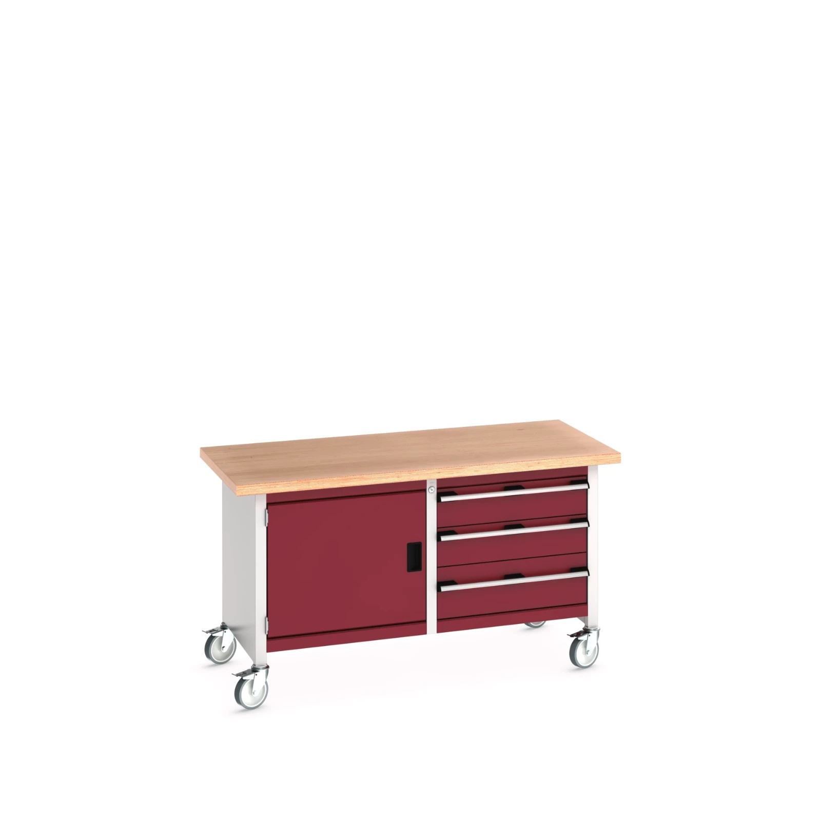 bott Cubio werkbank Multiplex 1 deur 3 laden Breedte 1500 mm RAL 3004