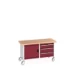 bott Cubio werkbank Multiplex 1 deur 3 laden Breedte 1500 mm RAL 3004