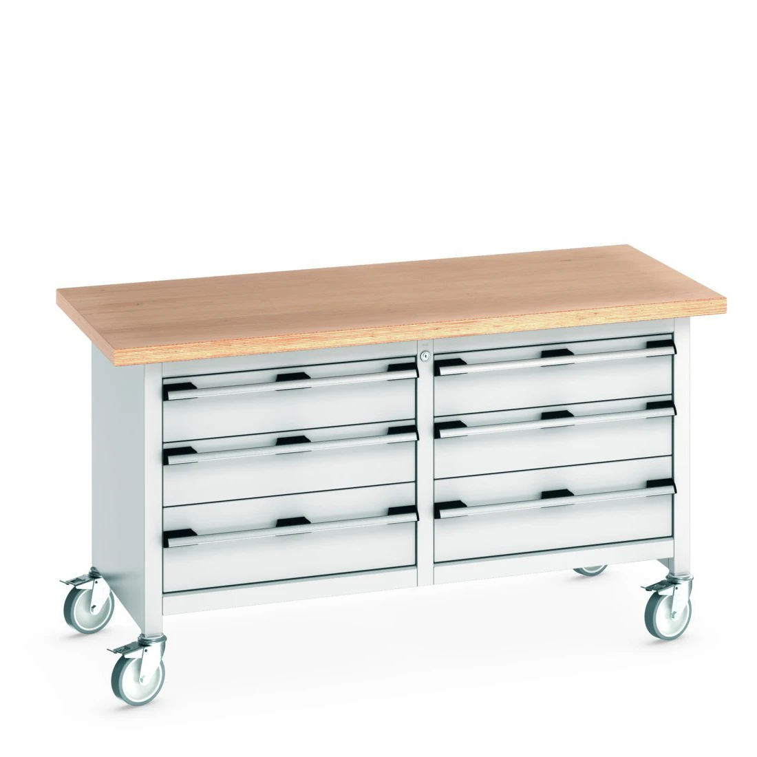bott Cubio verrijdbare werkbank Multiplex 6 laden 1500 mm RAL 7035