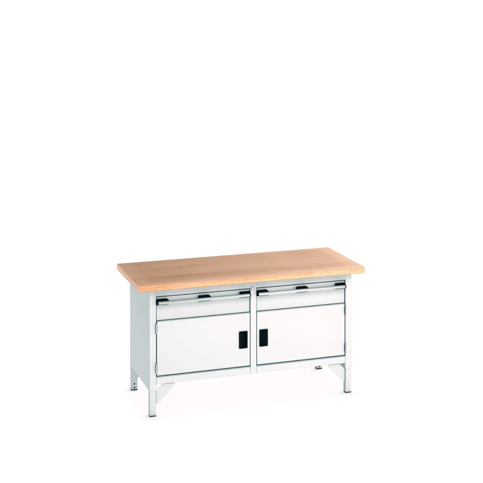 bott Cubio werkbank Multiplex 2 laden Breedte 1500 mm RAL 7035
