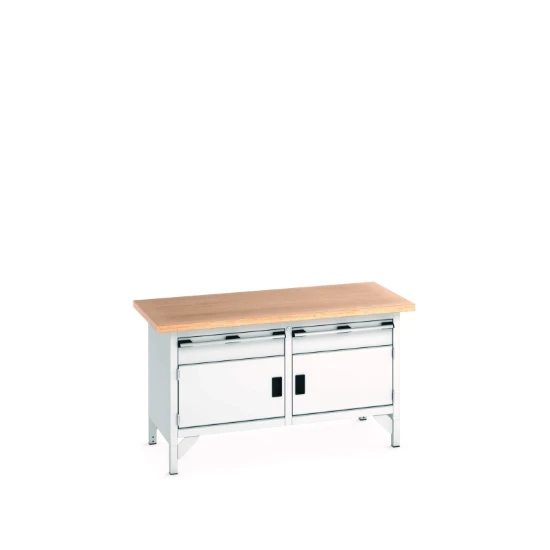 bott Cubio werkbank Multiplex 2 laden Breedte 1500 mm RAL 7035