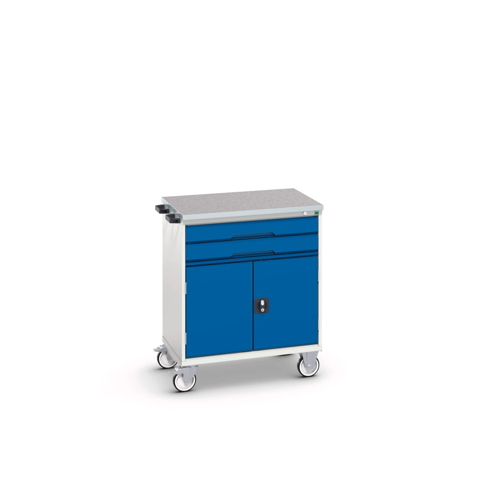 bott Verso mobiele kast 800x600x980mm 2 laden 2 deuren lino top RAL 5010