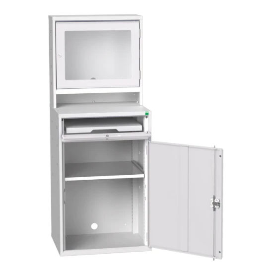 bott Verso computerkast 650x550x1650mm 1 legbord 1 schuiflade 1 deur RAL 7035