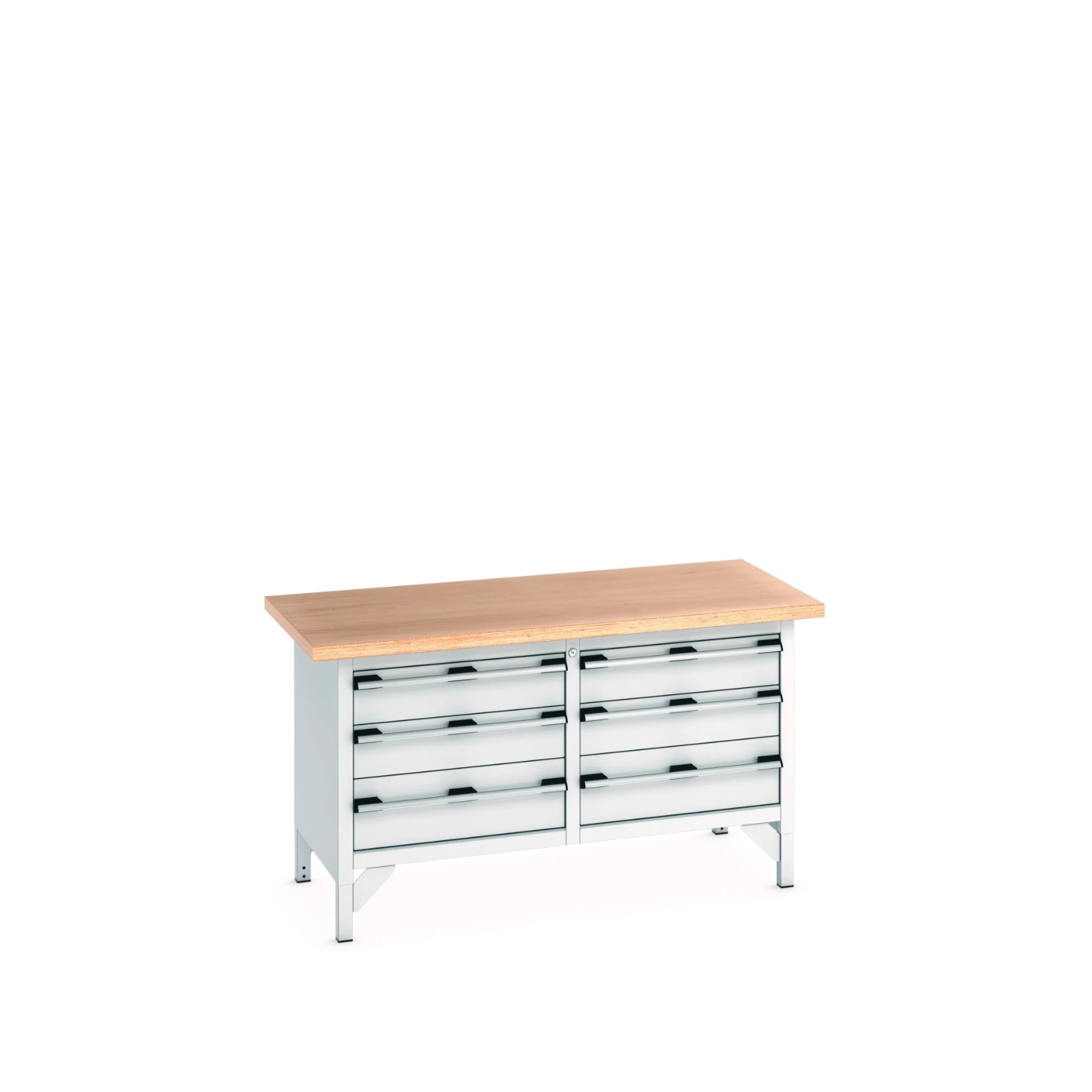 bott Cubio werkbank Multiplex 6 laden Breedte 1500 mm RAL 7035
