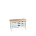 bott Cubio werkbank Multiplex 6 laden Breedte 1500 mm RAL 7035