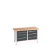 bott Cubio werkbank Multiplex 6 laden Breedte 1500 mm RAL 7016