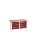 bott Cubio werkbank Multiplex 6 laden Breedte 1500 mm RAL 3004