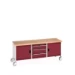 bott Cubio werkbank Multiplex 2 deuren 3 laden Breedte 2000 mm RAL 3004